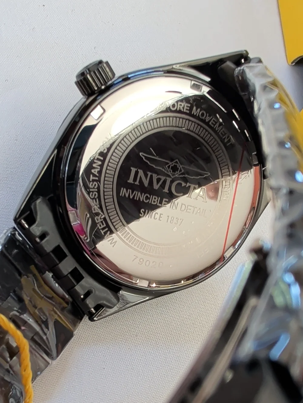 NWT Men's Invicta Specialty Serrate Black Stainless Steel Watch - Teal Dial 40mm